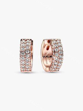 Pandora Pandora Timeless Pavé Double-row Hoop Earrings